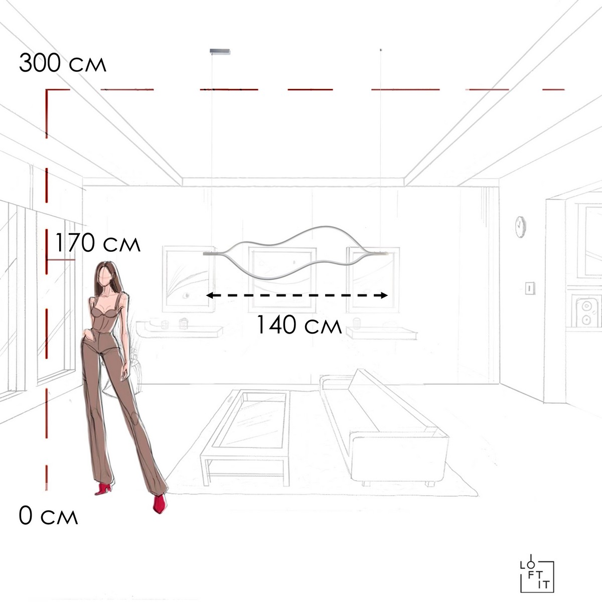 подвесной светильник loft it tape light 10403/1400 sn