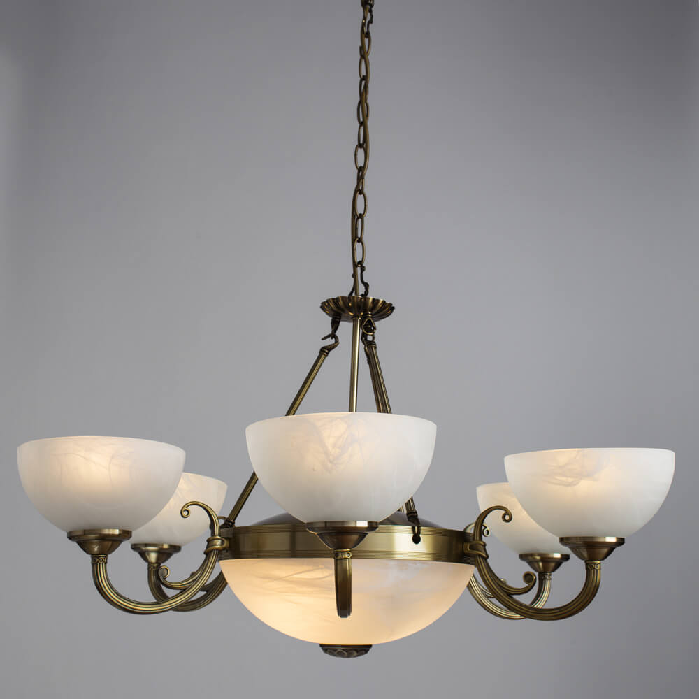 подвесная люстра arte lamp windsor white a3777lm-6-2ab