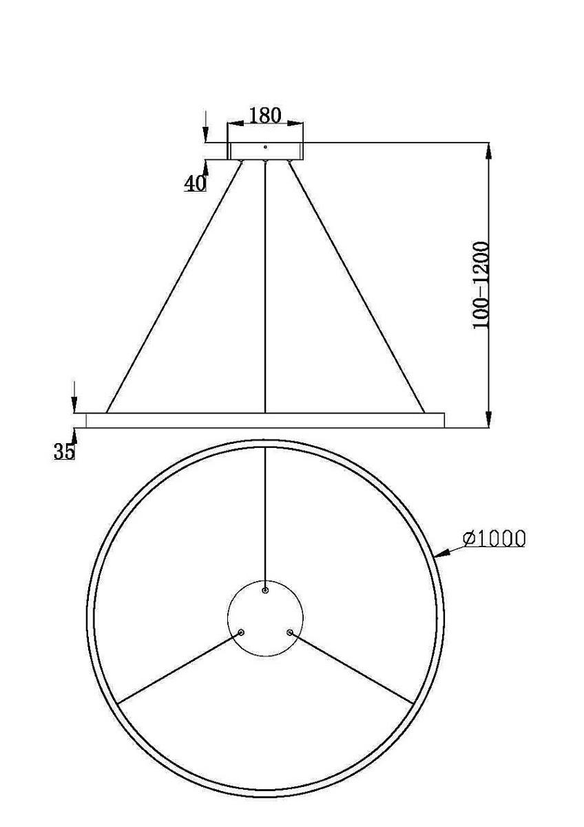подвесной светодиодный светильник maytoni rim mod058pl-l54wk