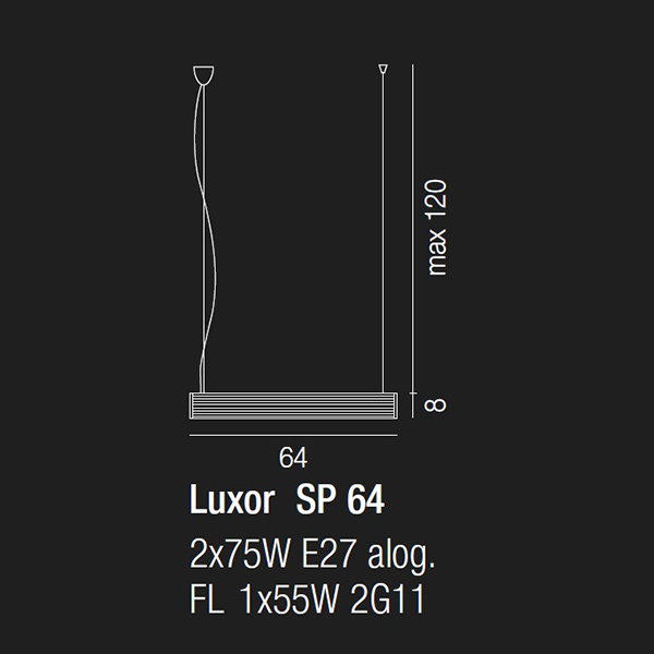 подвесной светильник sp luxor 60 fl bc gr vistosi