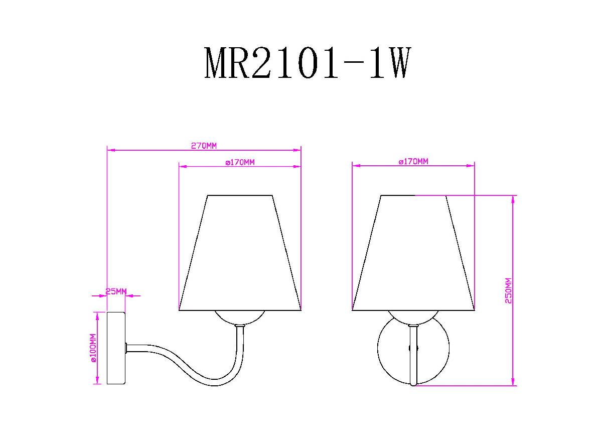 бра myfar charlotte mr2101-1w