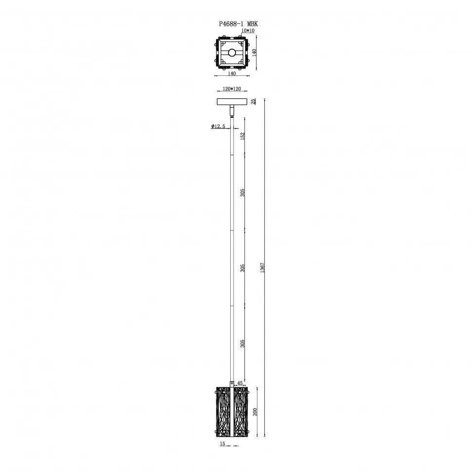 подвесной светильник ilamp panorama p4688-1 mbk