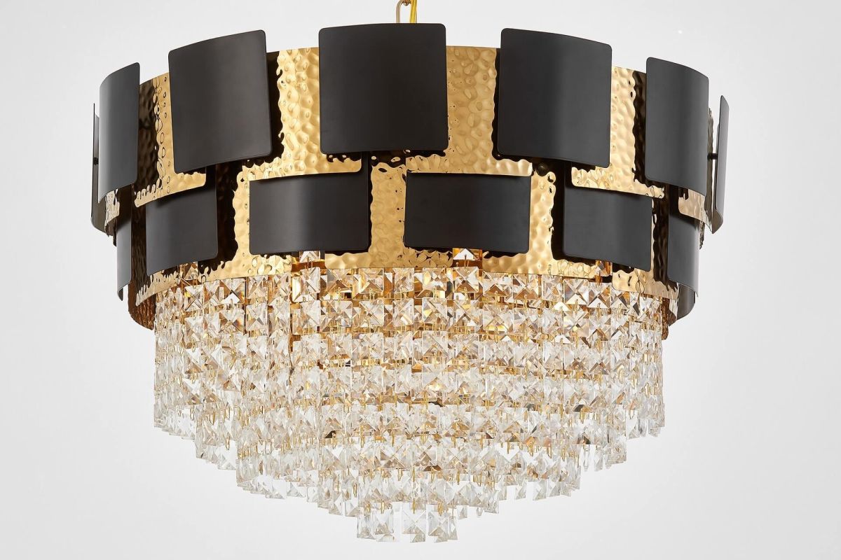 подвесная люстра lumina deco ldp 7045-600 bk+gd