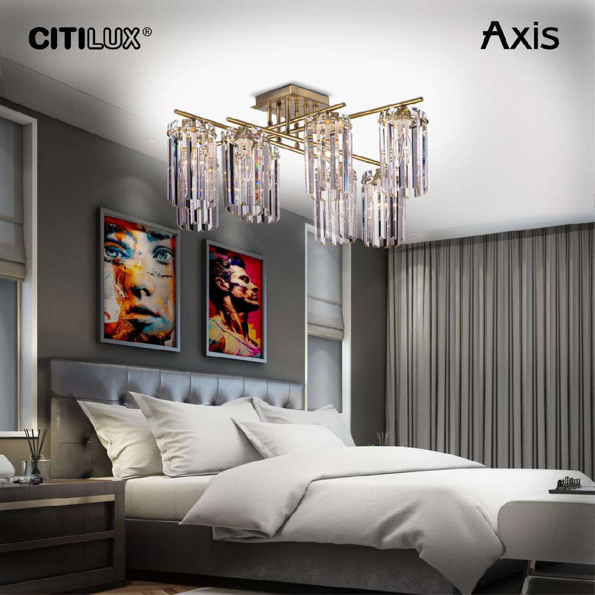 потолочная люстра citilux axis cl313283