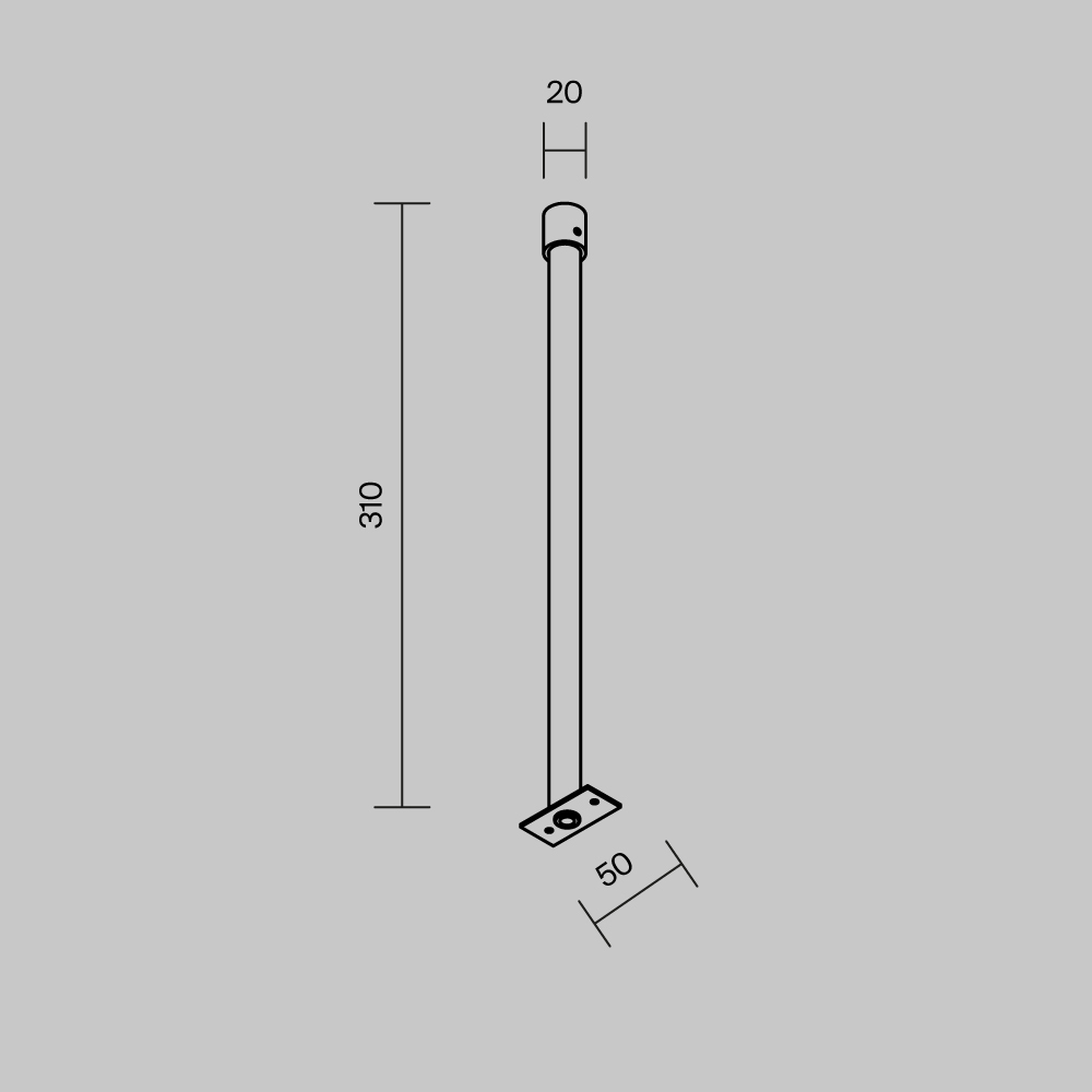 жесткий подвес для уличной трековой системы maytoni o-tr001-hl-w300