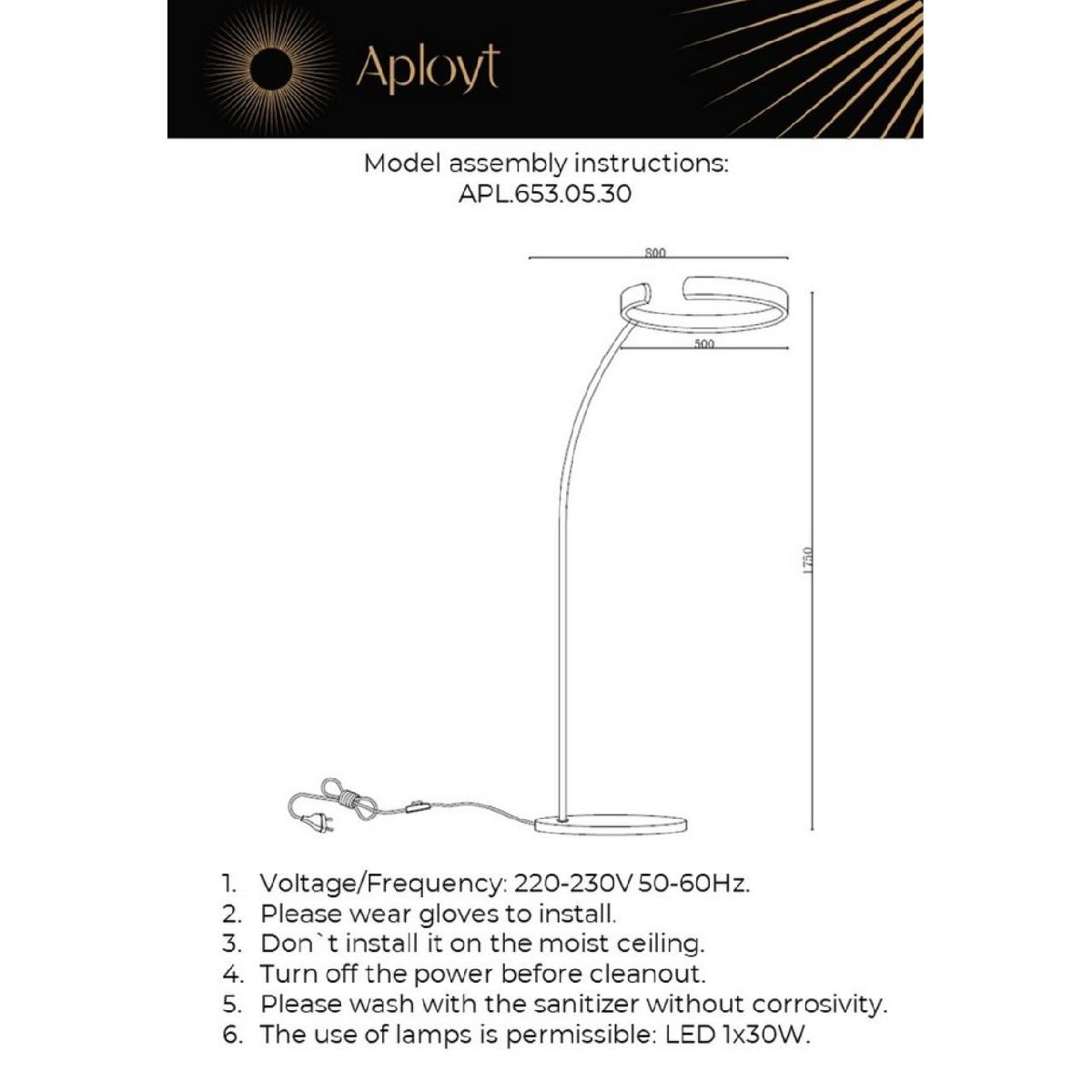 торшер aployt leonn apl.653.05.30