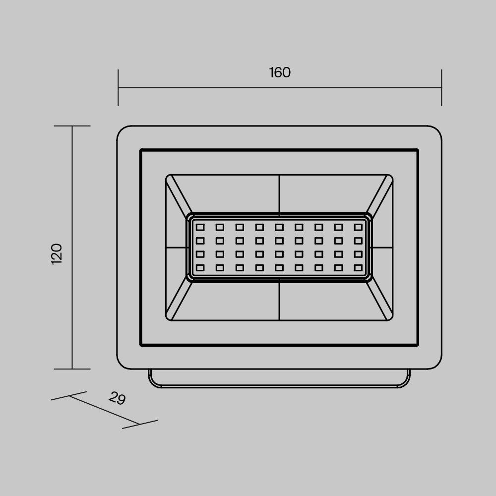 прожектор светодиодный maytoni flood 30w 6500k fl001-l30b6k