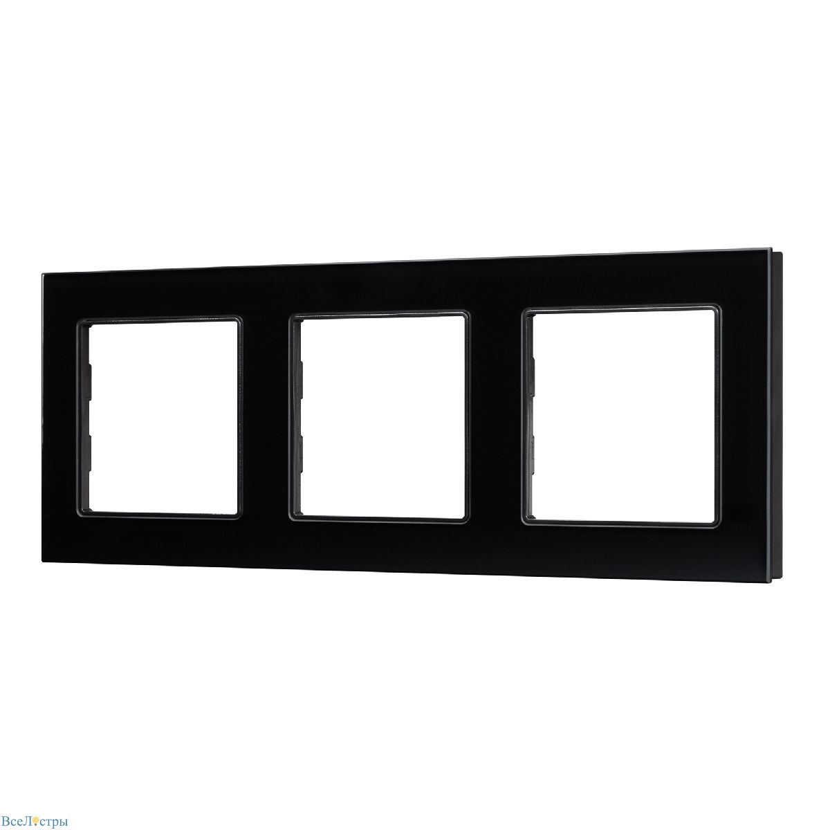 рамка трехместная arlight frm-glare-gs-3-bk 043800