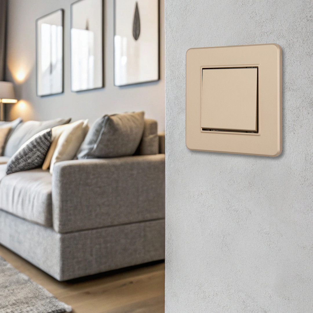 выключатель одноклавишный arte milano set16-1-30-1 shampan