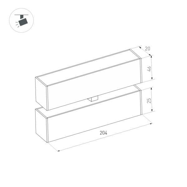 светильник arlight mag-flat-fold-25-s200-6w warm3000 034235