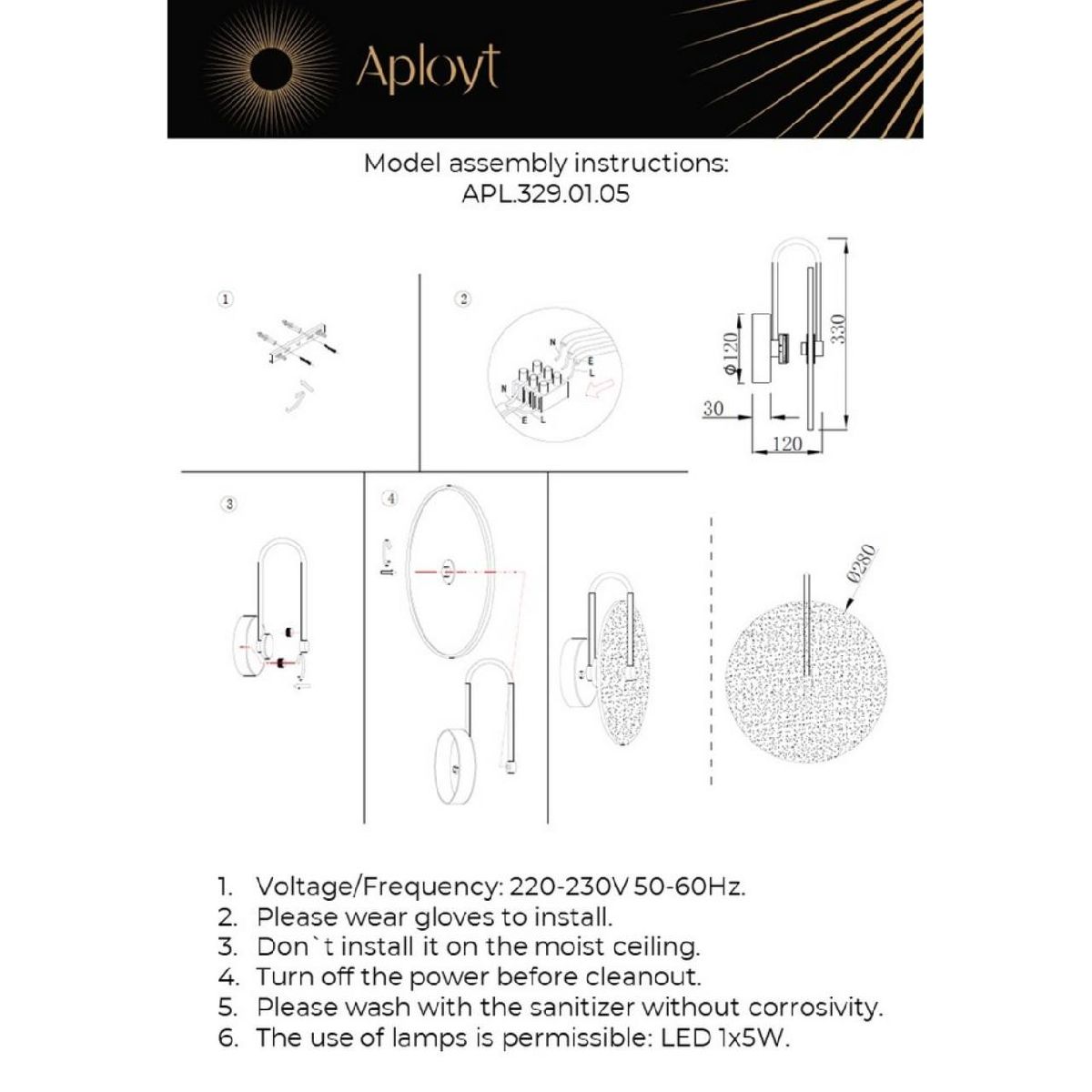 настенный светильник aployt luca apl.329.01.05