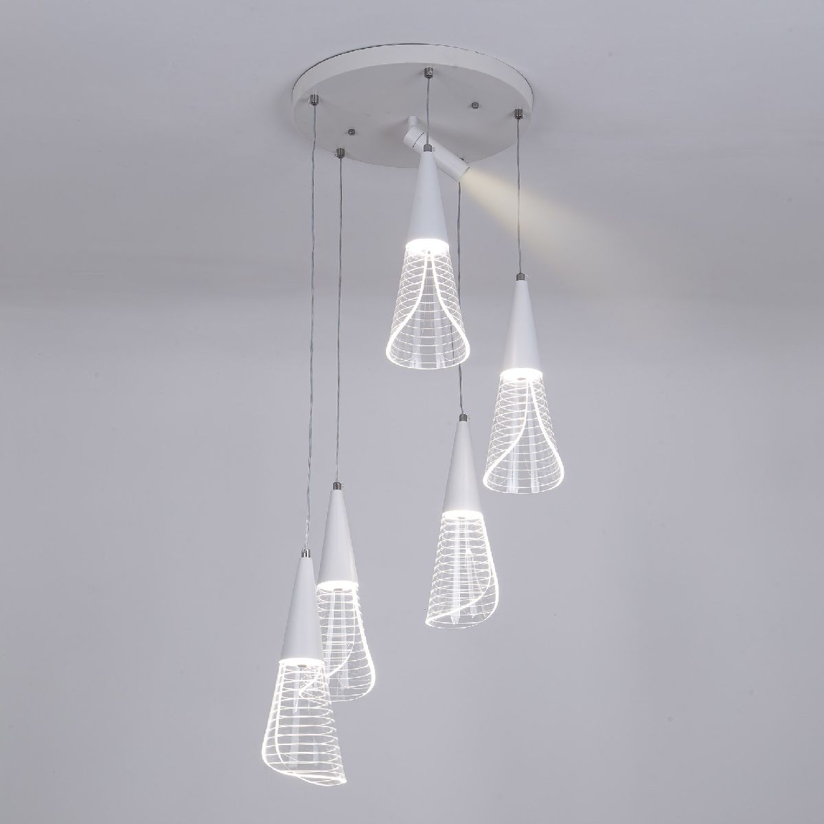 каскадная люстра led4u l7106-6 wт