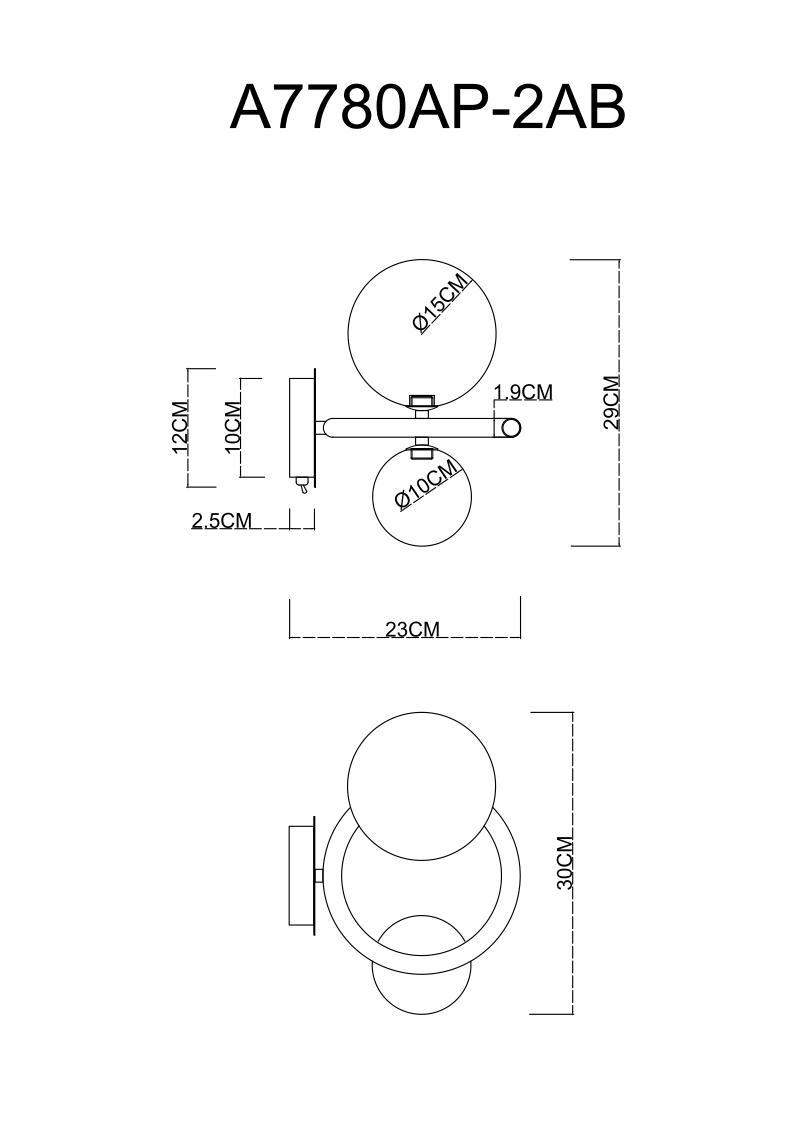 бра arte lamp albus a7780ap-2ab