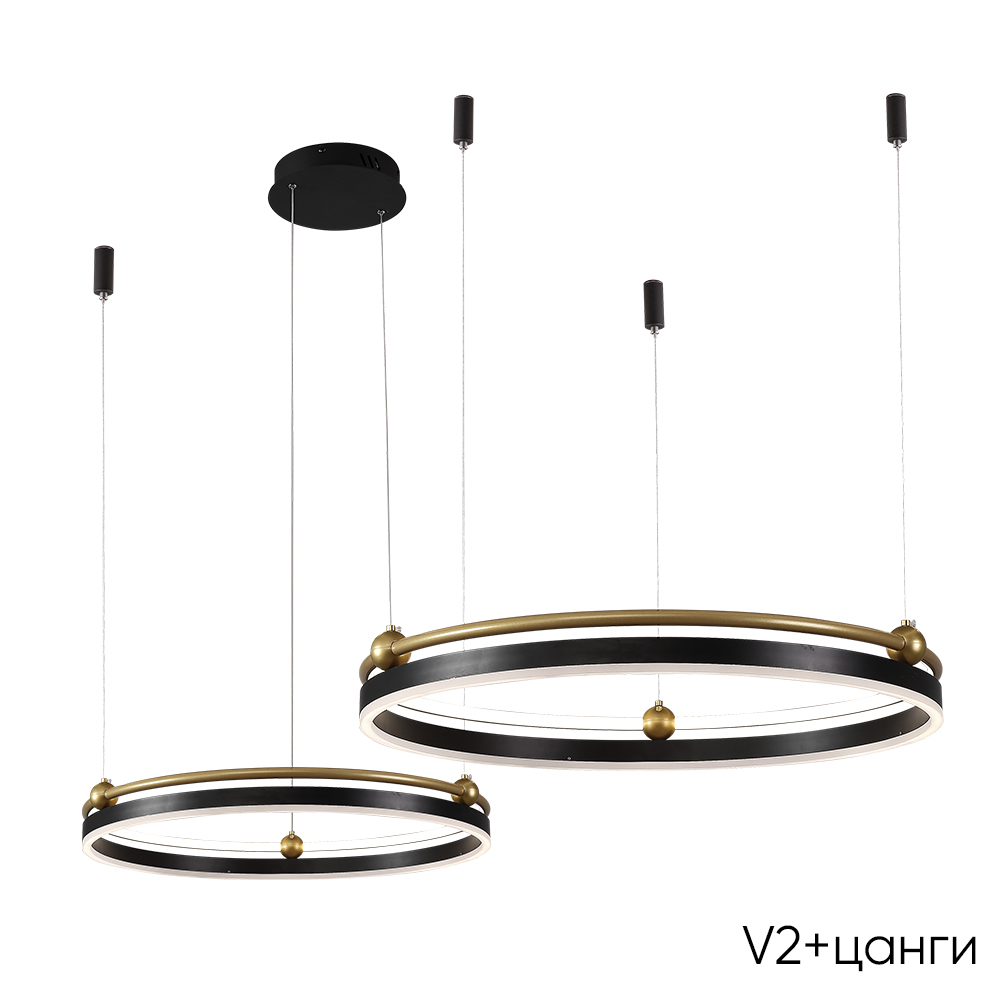 подвесная люстра crystal lux fernando sp123w led black/gold