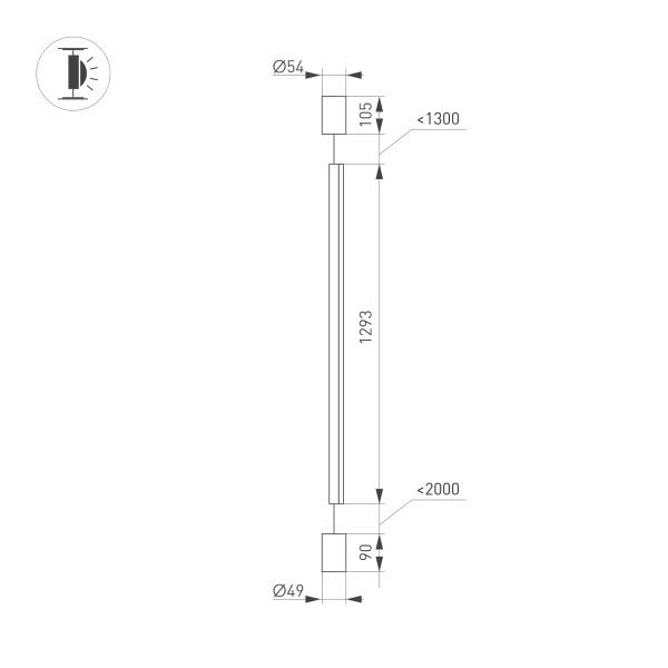 подвесной светодиодный светильник arlight sp-taboo-floor-s1300-14w warm3000 036116