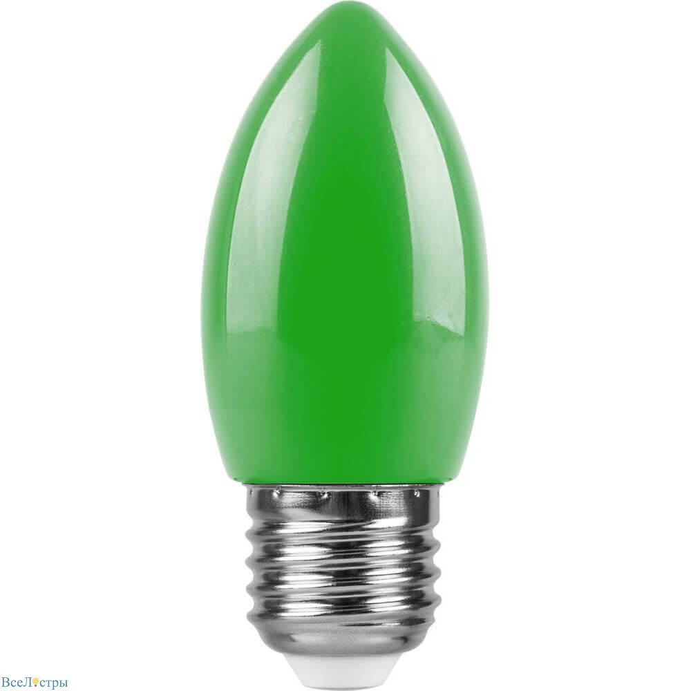 лампа светодиодная feron e27 1w зеленая lb-376 25926