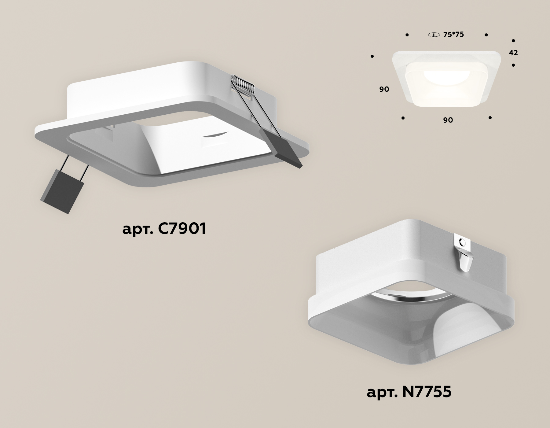 встраиваемый светильник ambrella light techno xc7901013 (c7901, n7755)