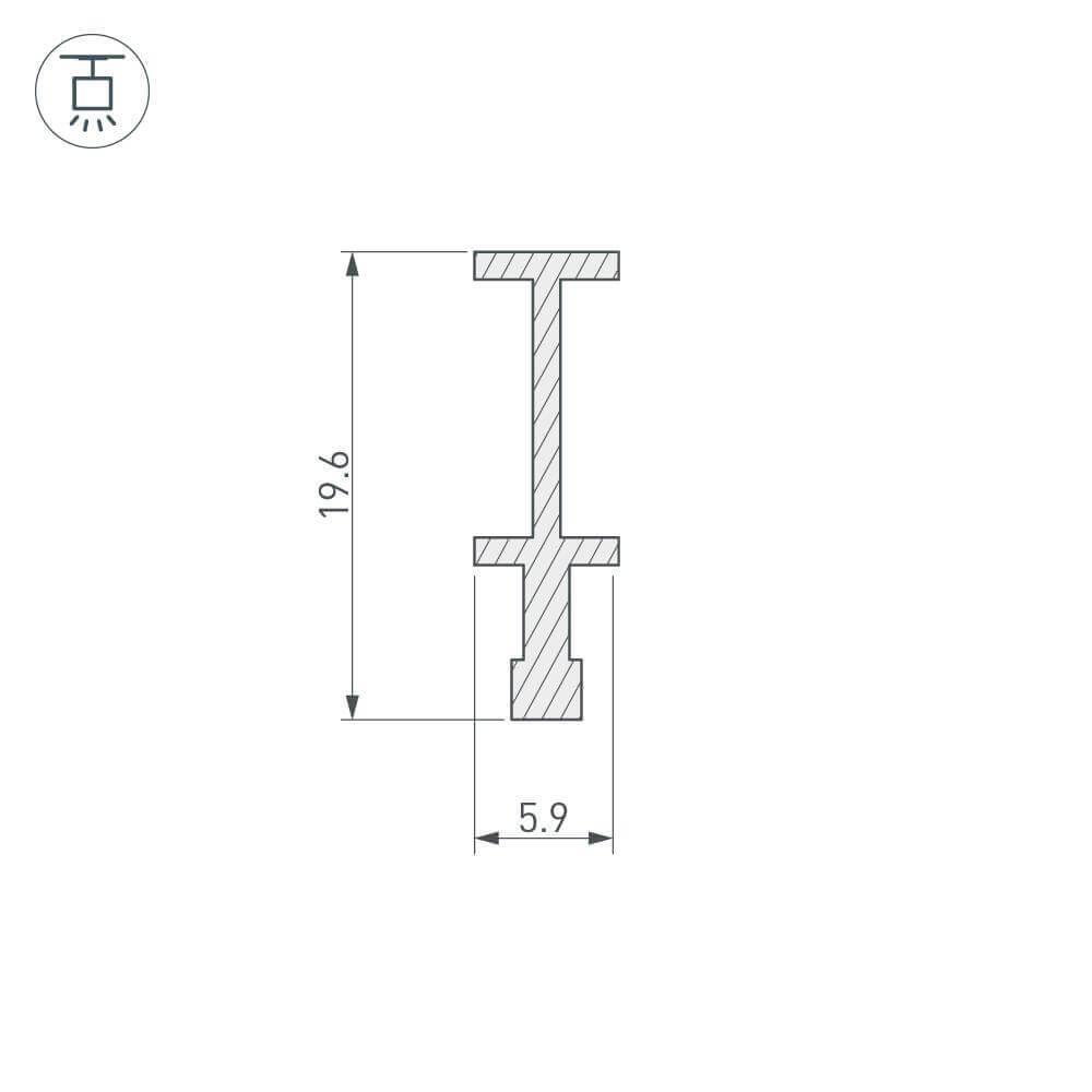 профиль-держатель arlight foled-rail-2000 025232