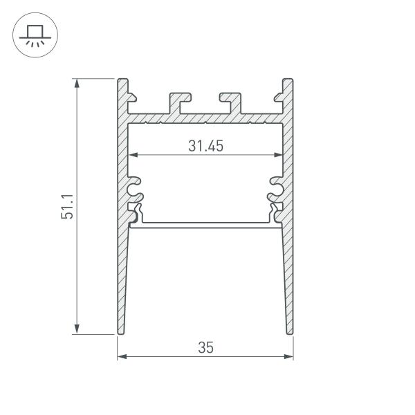 профиль arlight sl-comfort-3551-2000 anod black 031730