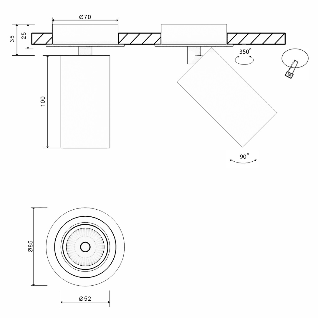 основание для встраиваемого светильника swg mini-vl-m4-bl 004867