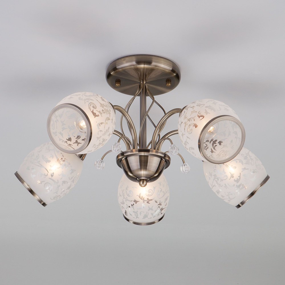 потолочная люстра eurosvet 30026/5 античная бронза