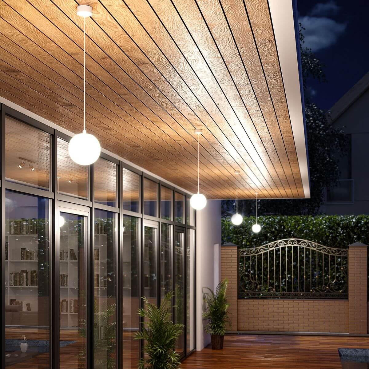 уличный подвесной светильник elektrostandard sfera 35158/h белый 4690389187919