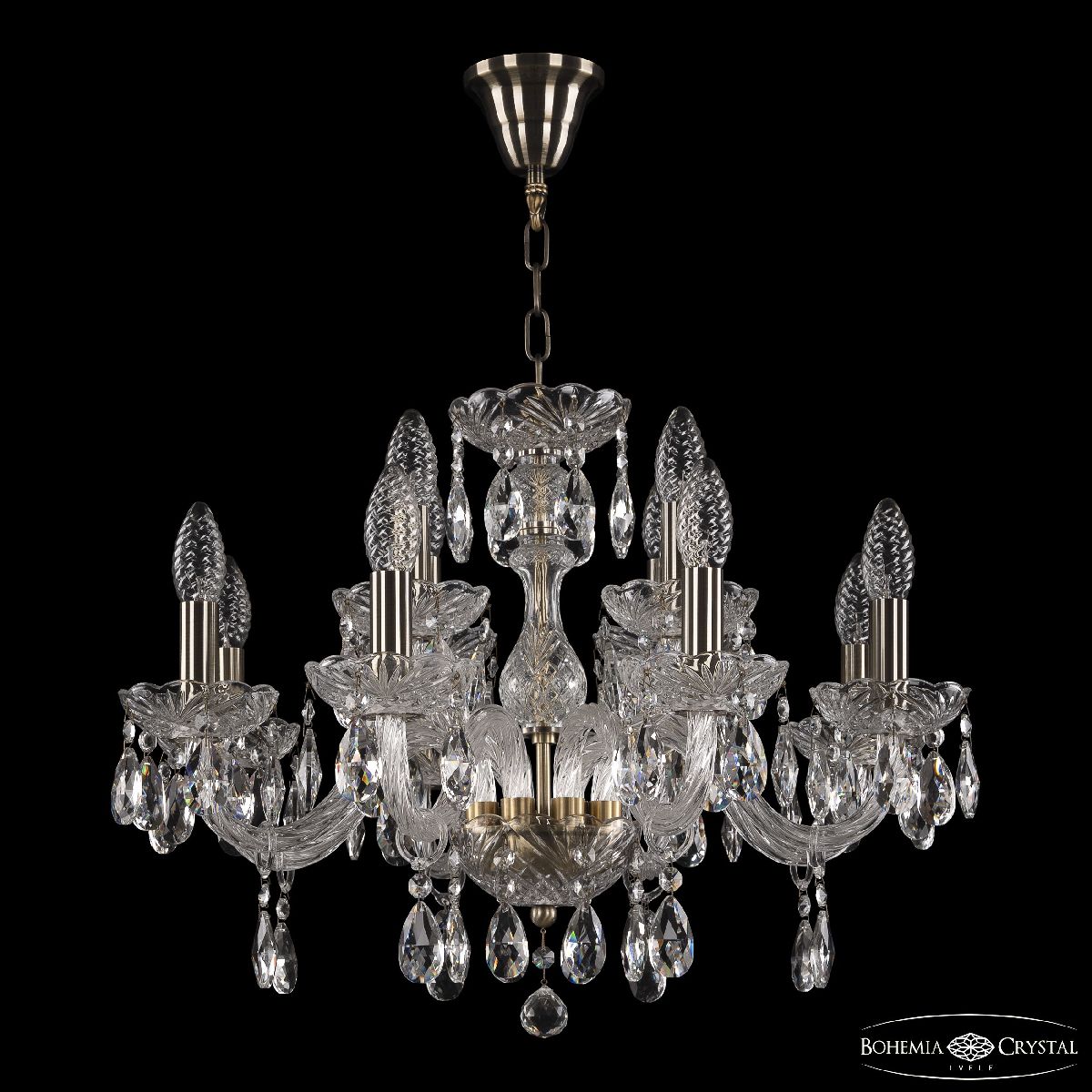 подвесная люстра bohemia ivele crystal 117/8+4/195 pa