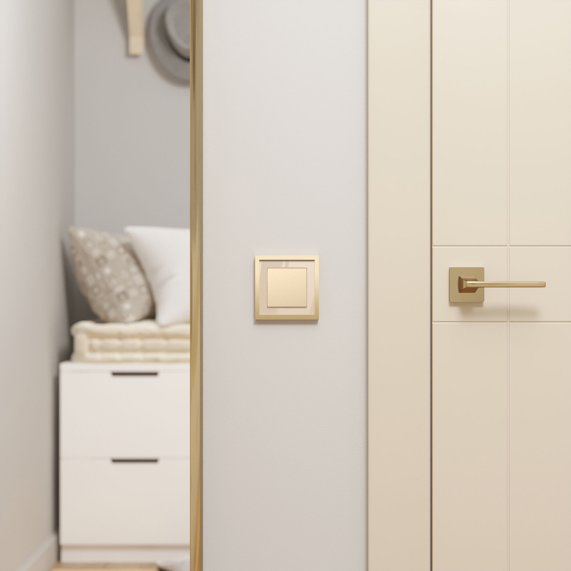 рамка на 1 пост werkel baguette айвори-латунь 4690389185731 w0012851 a060233