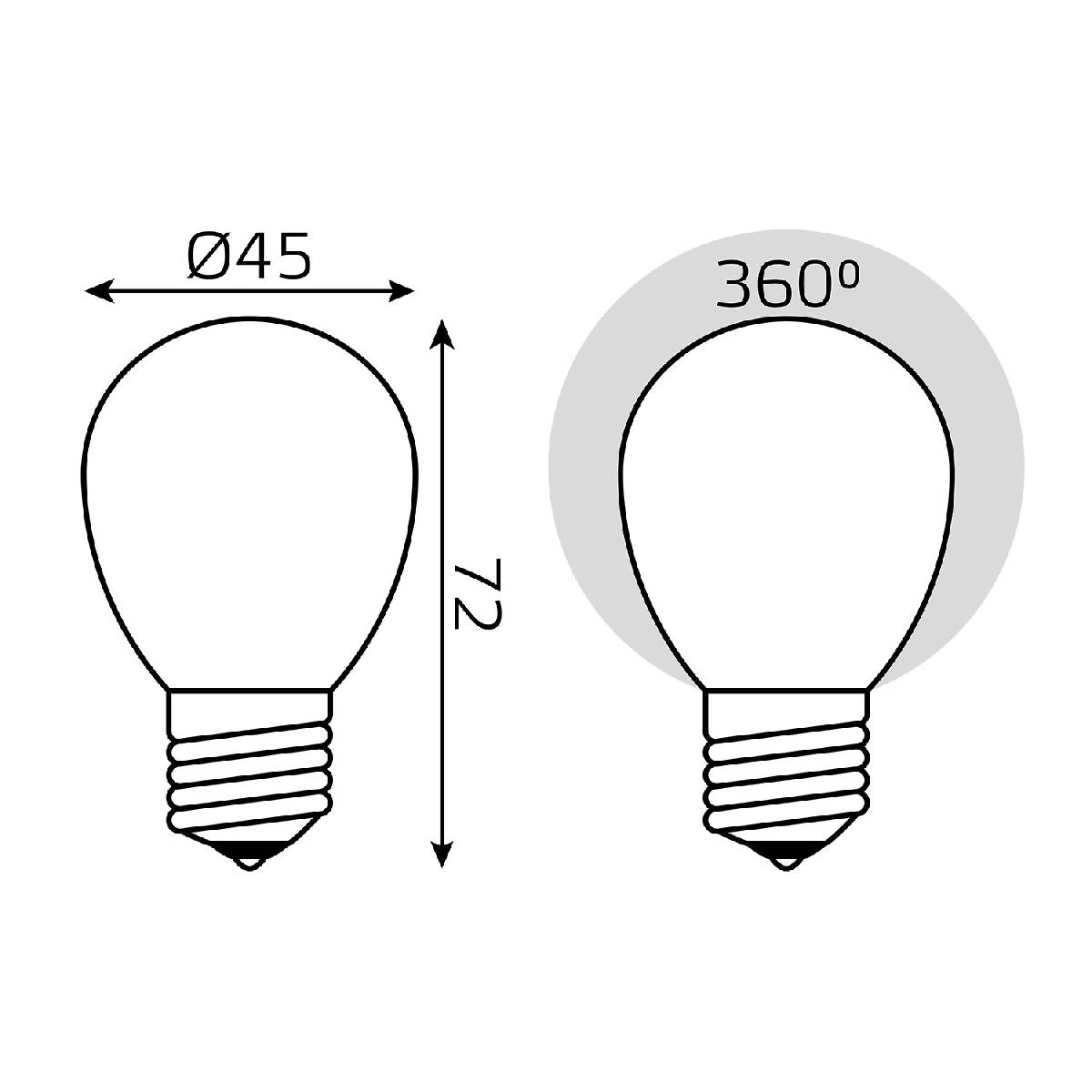 лампа светодиодная филаментная gauss e27 5w 2700к матовая 105202105