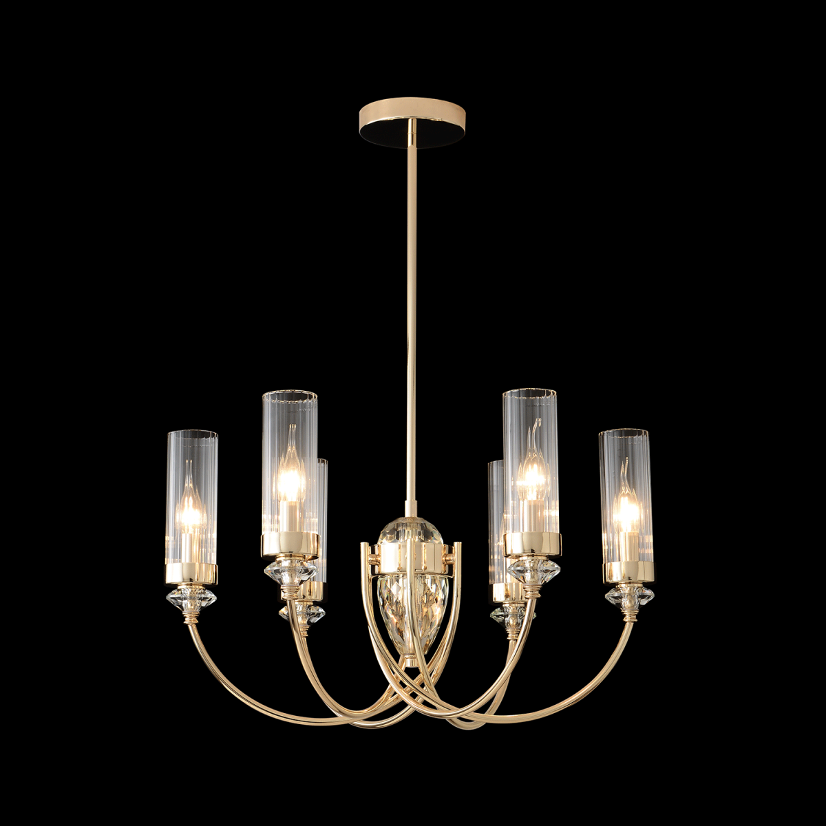 люстра на штанге crystal lux secret sp6 gold