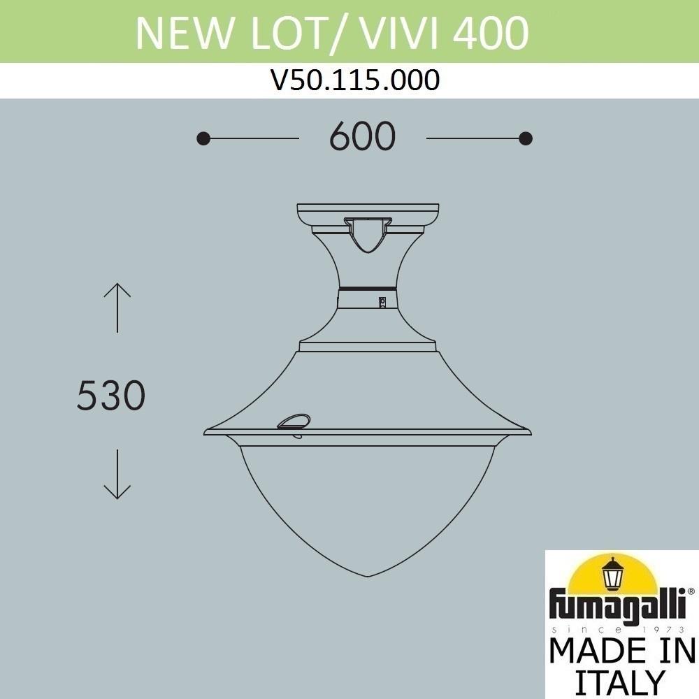 уличный потолочный светильник fumagalli vivi v50.115.000.lxh27