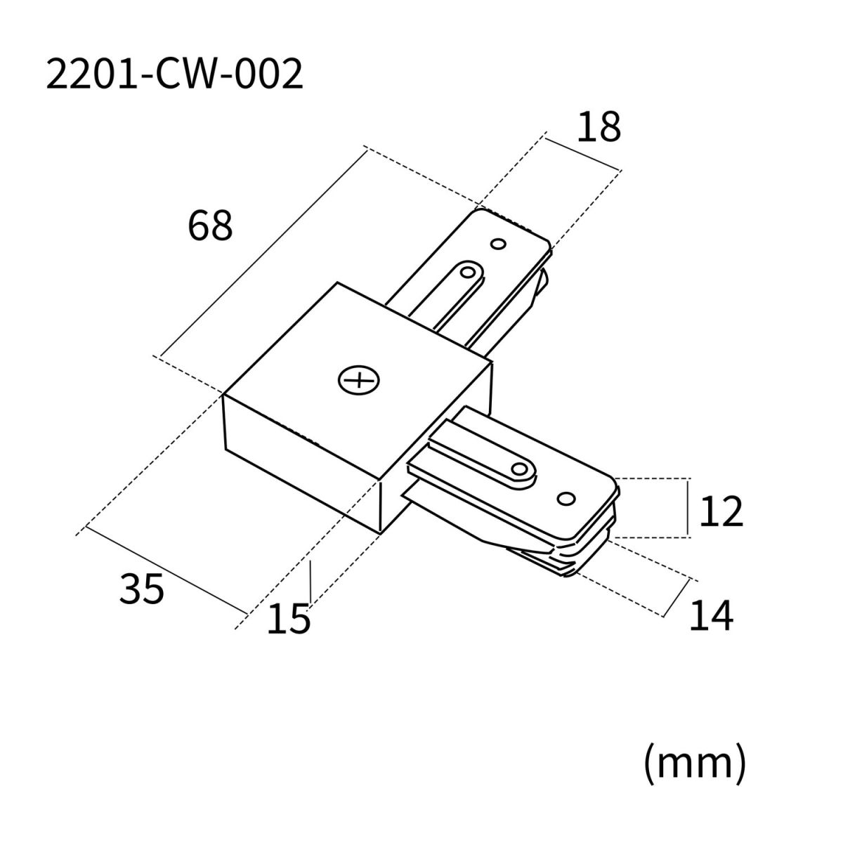 коннектор для однофазного шинопровода favourite practica 2201-cw-002
