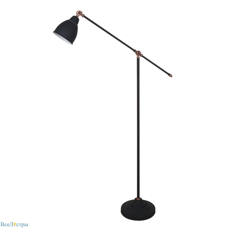 торшер arte lamp braccio a2054pn-1bk