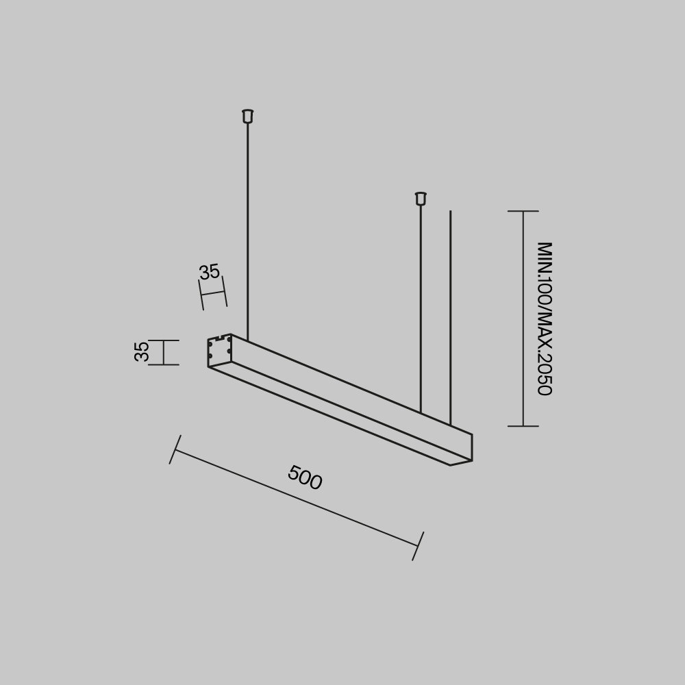 линейный подвесной светильник maytoni technical ll312010