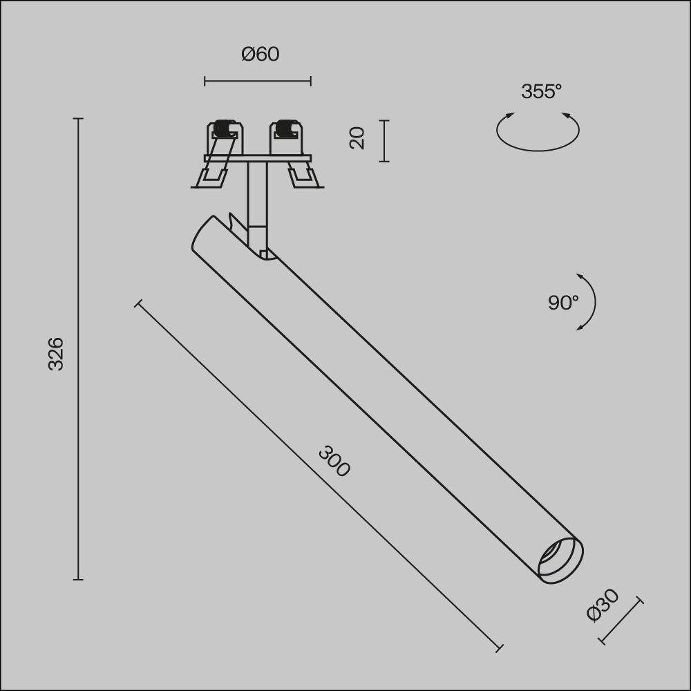 встраиваемый светодиодный спот maytoni technical focus t c141rs-l300-6w3k-b