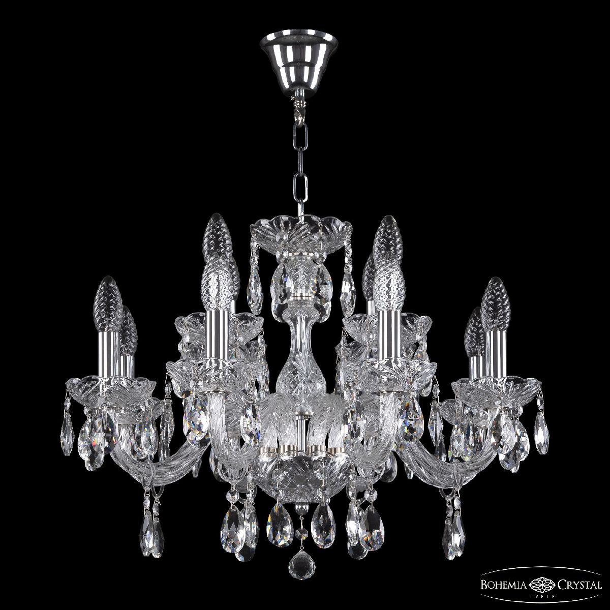подвесная люстра bohemia ivele crystal 117/8+4/195 ni