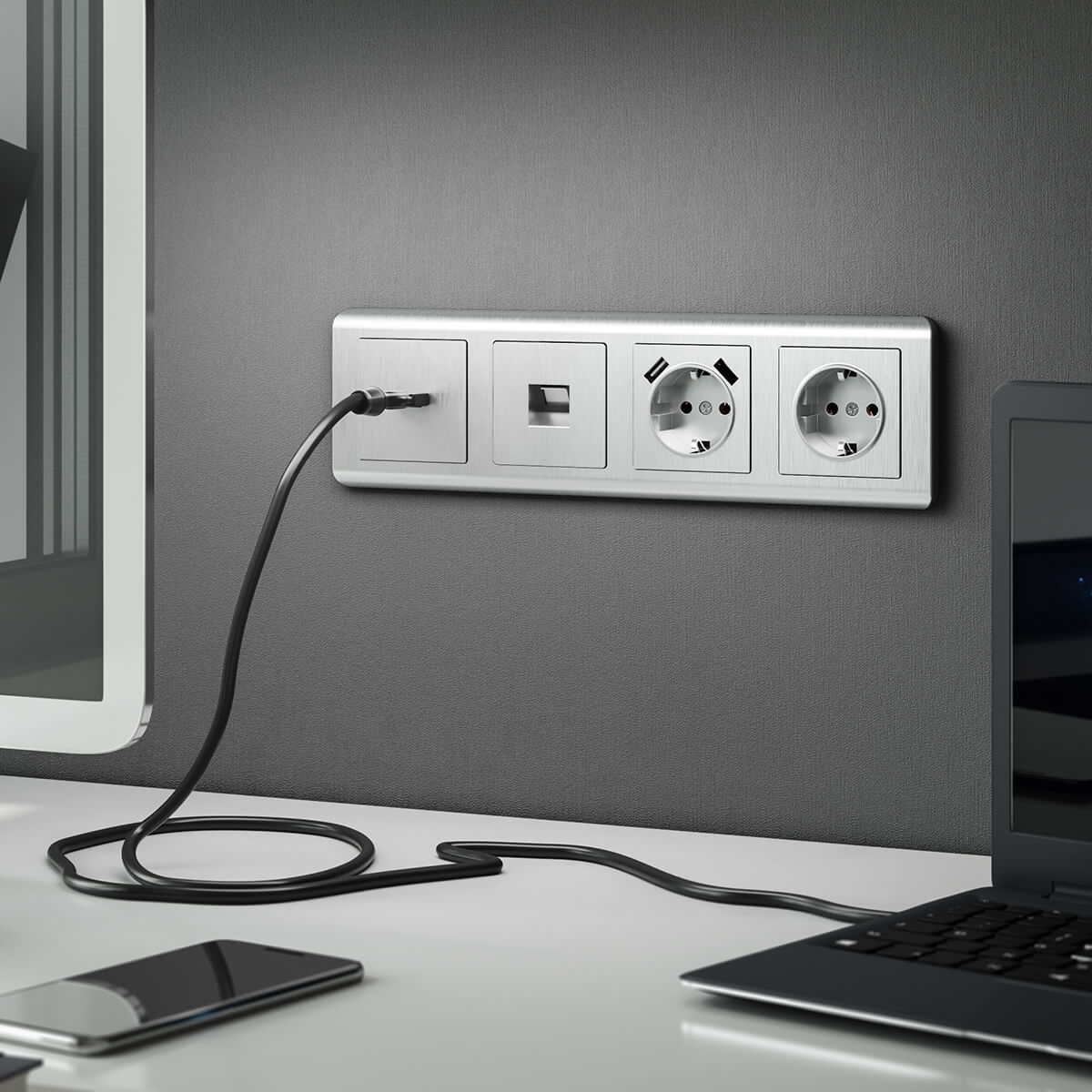 накладка werkel для розетки hdmi серебряный рифленый wl09-hdmi-cp 4690389128318