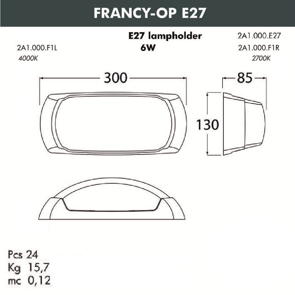 уличный настенный светильник fumagalli francy-оp 2a1.000.000.wyf1r
