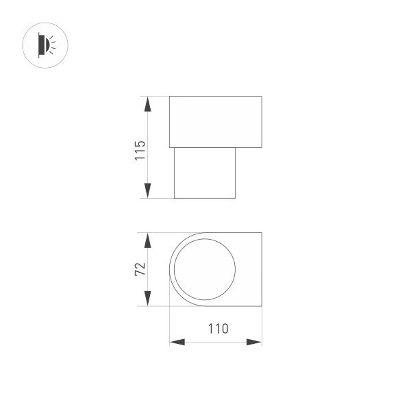 настенный светильник arlight sp-spicy-wall-s115x72-6w day4000 033582