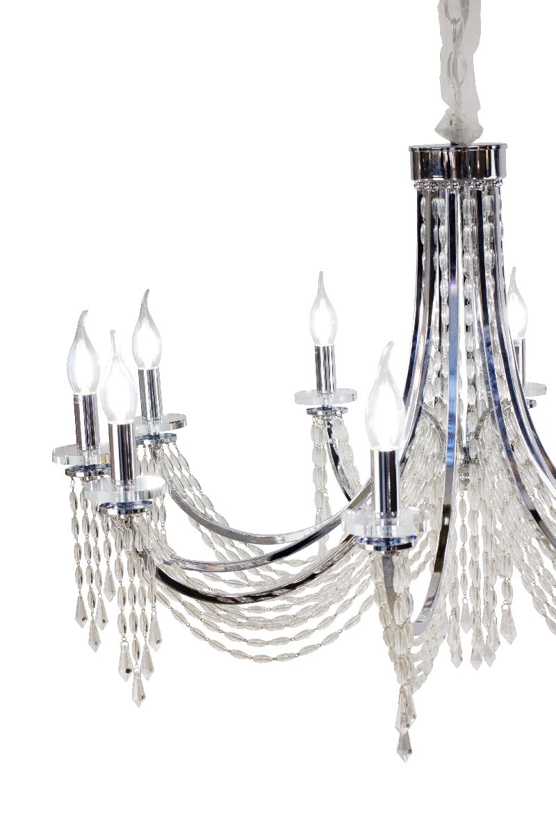 подвесная люстра am group viore sp8 chrome