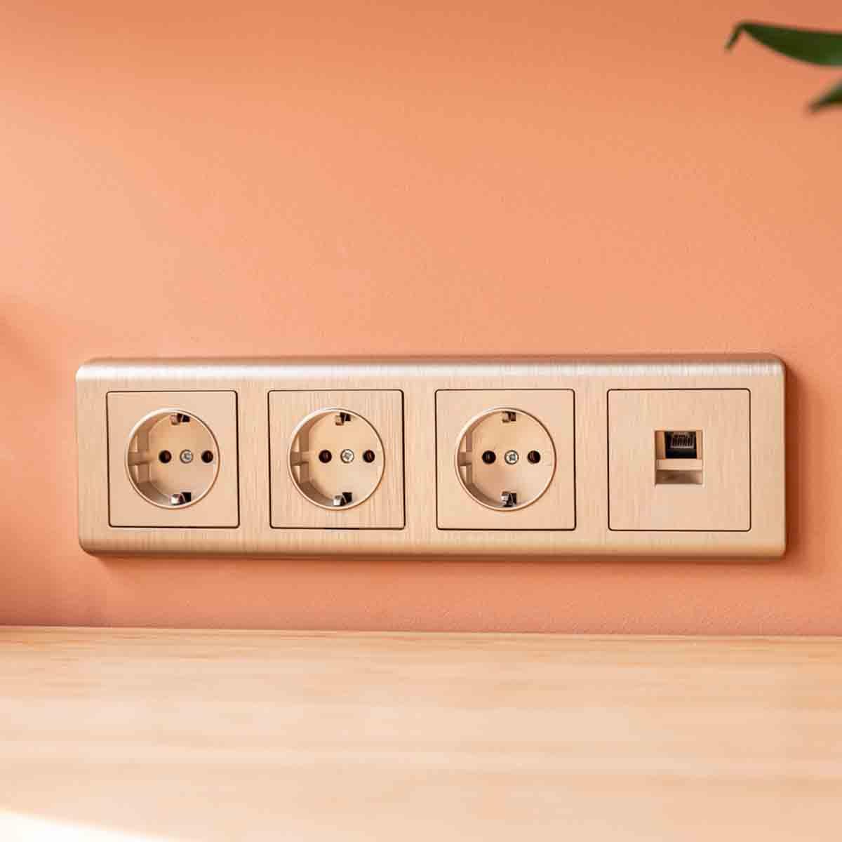 накладка для телефонной розетки werkel rj-11 (шампань рифленый) w1192010 4690389160707