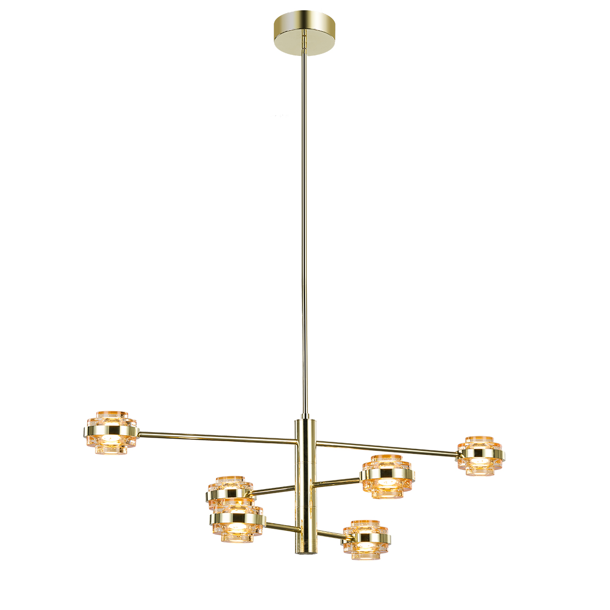 люстра на штанге delight collection md22030002 mx22030002-6a gold/champagne