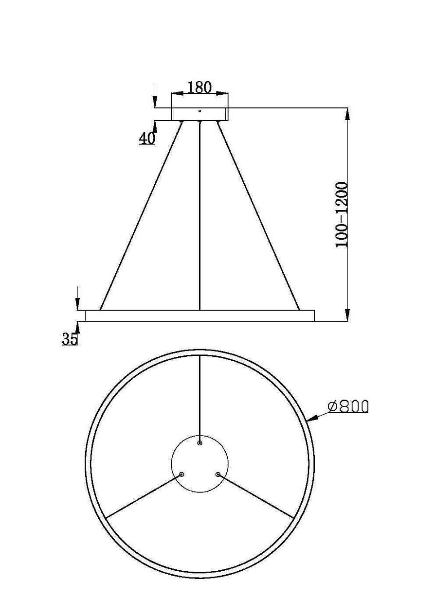 подвесной светодиодный светильник maytoni rim mod058pl-l42bk