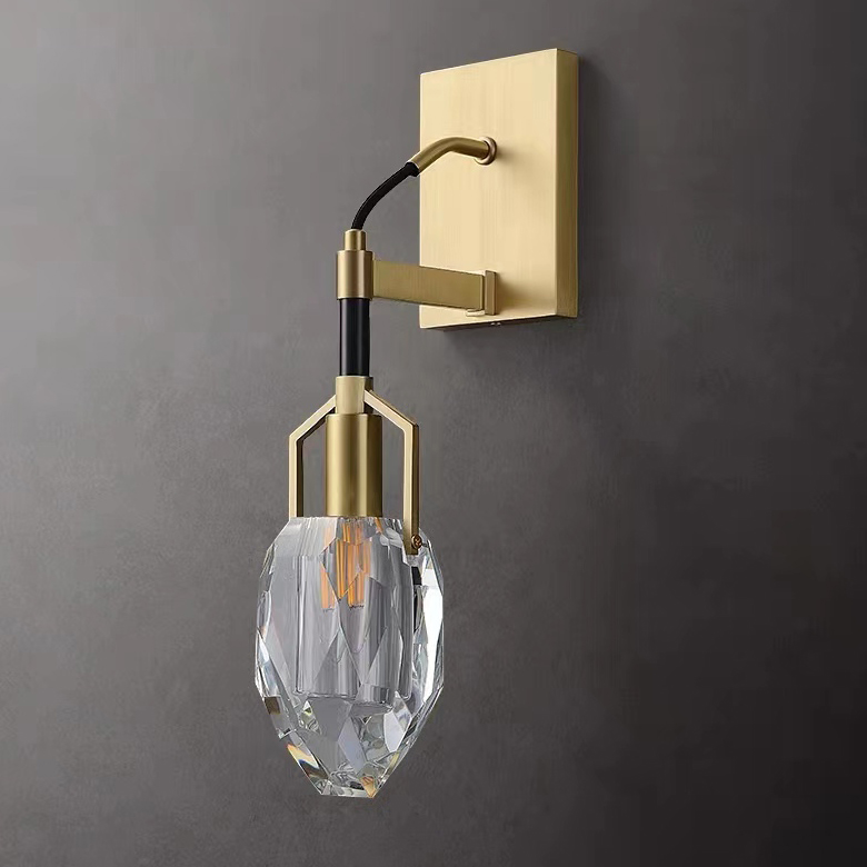 настенный светильник delight collection wall lamp 8960-1w brass/clear