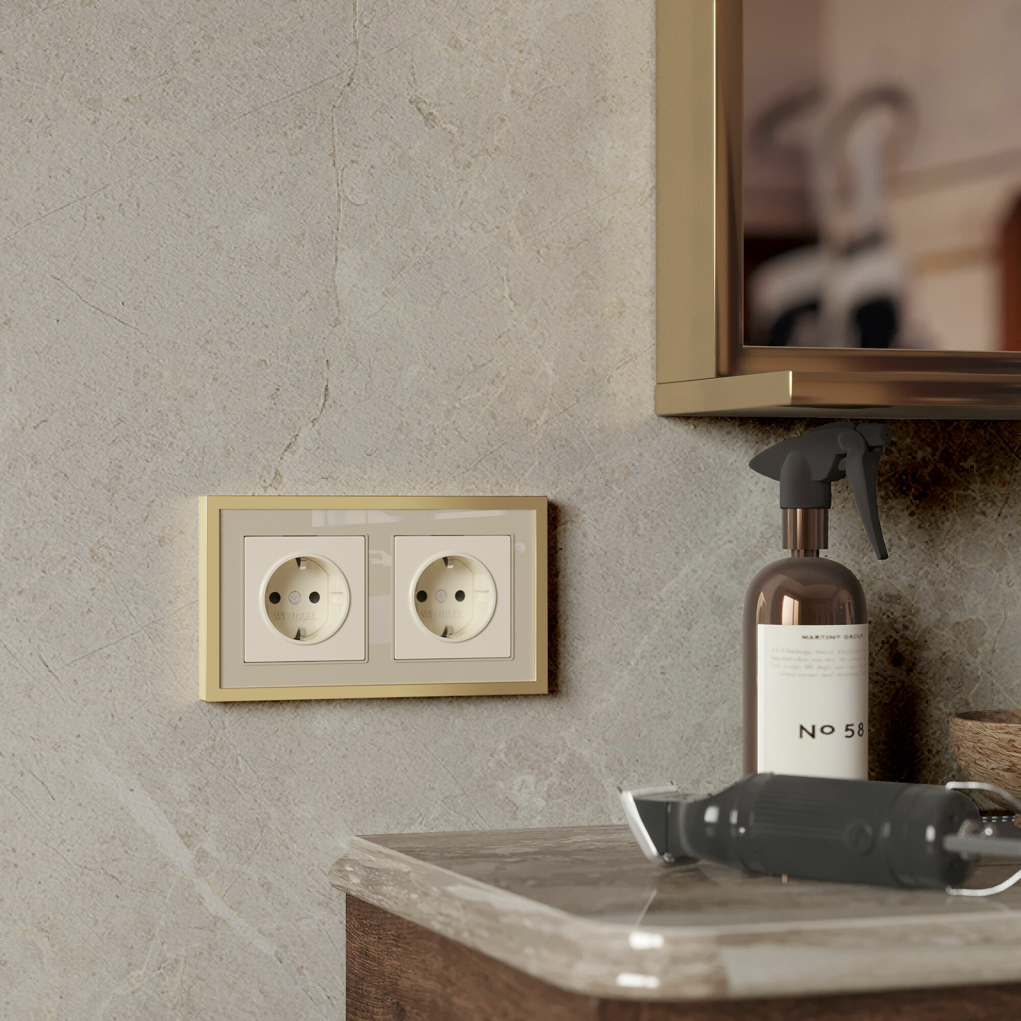 рамка на 2 поста werkel baguette айвори-латунь 4690389185748 w0022851 a060235