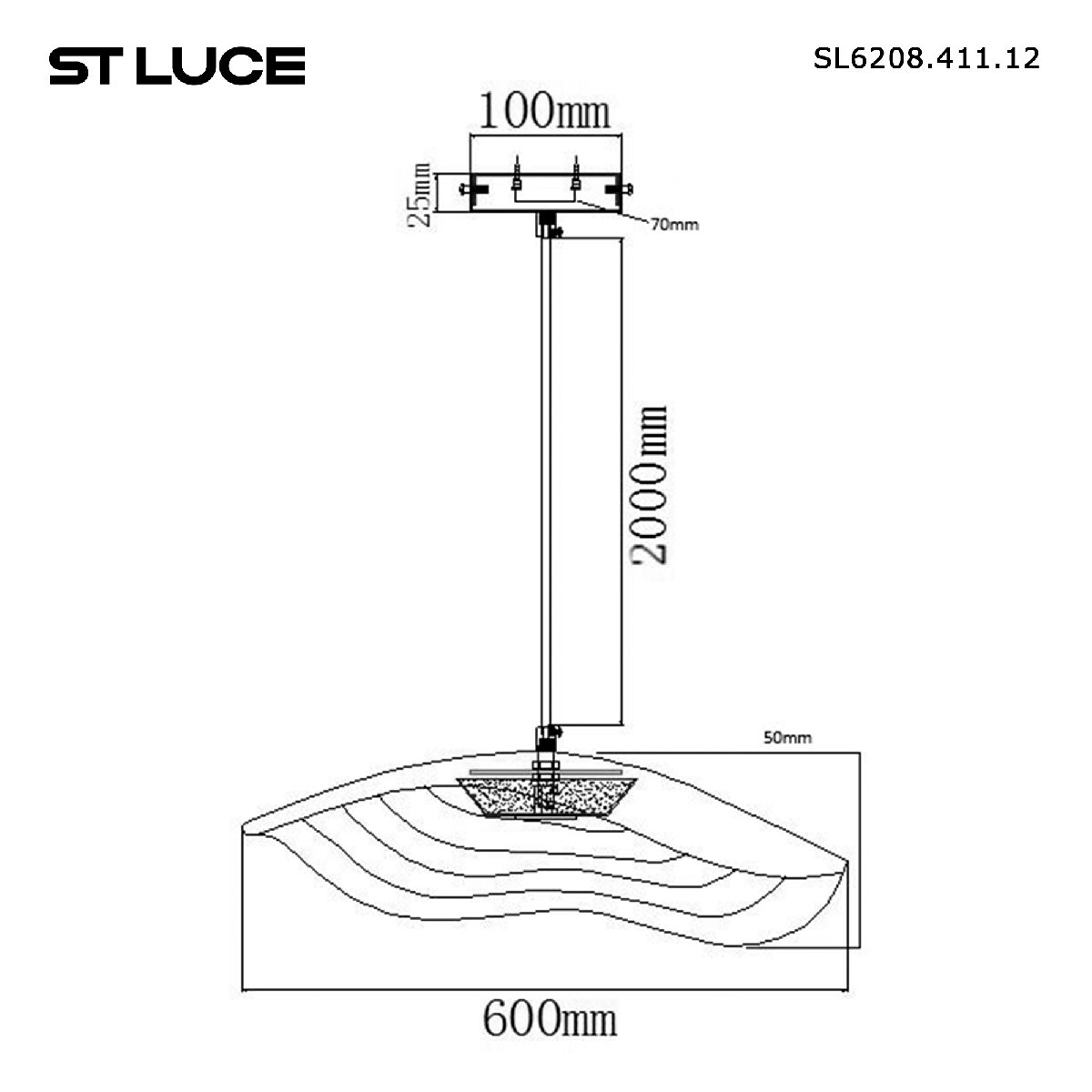 подвесной светильник st luce oasis sl6208.411.12