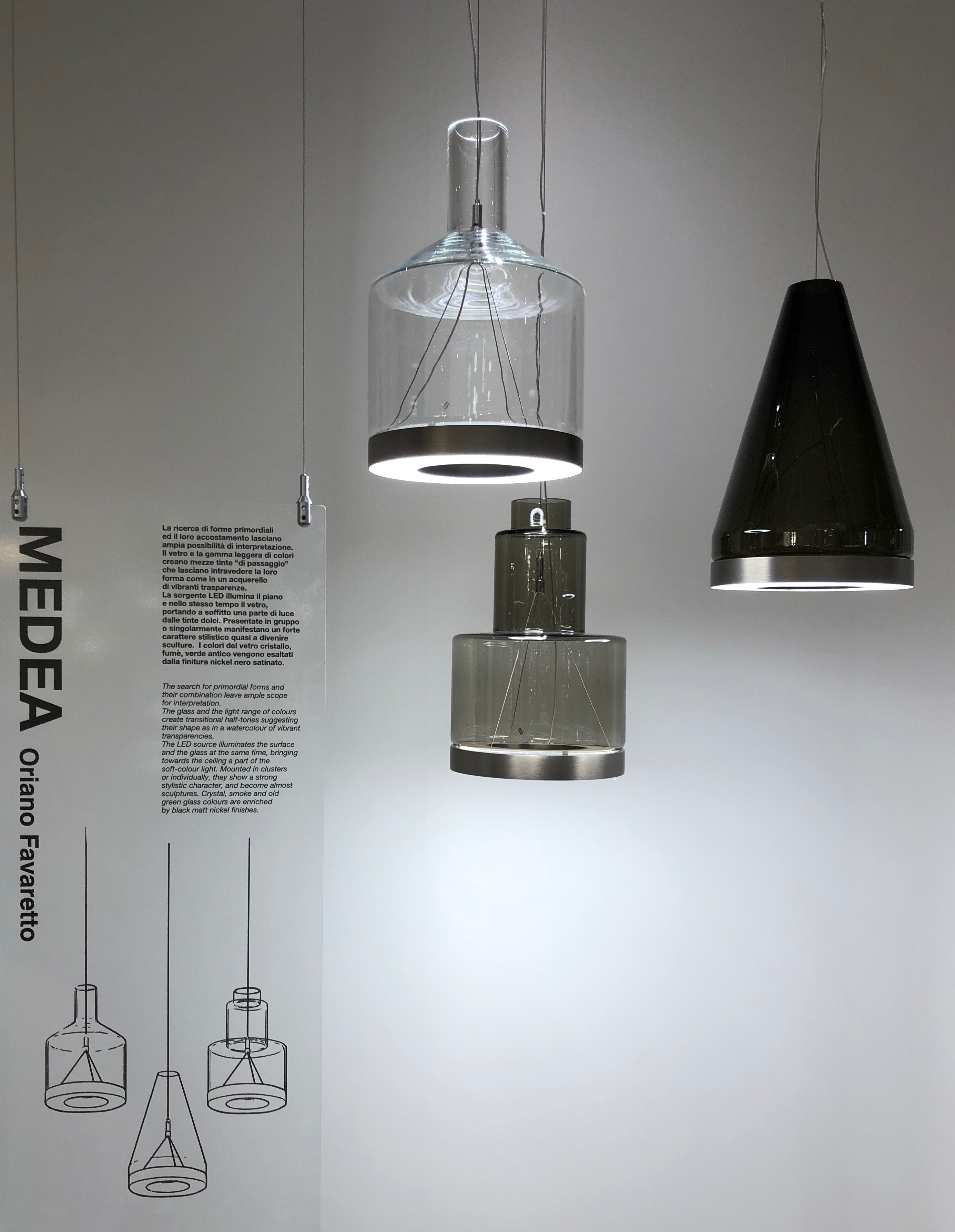 подвесной светильник medea sp 2 smoky vistosi