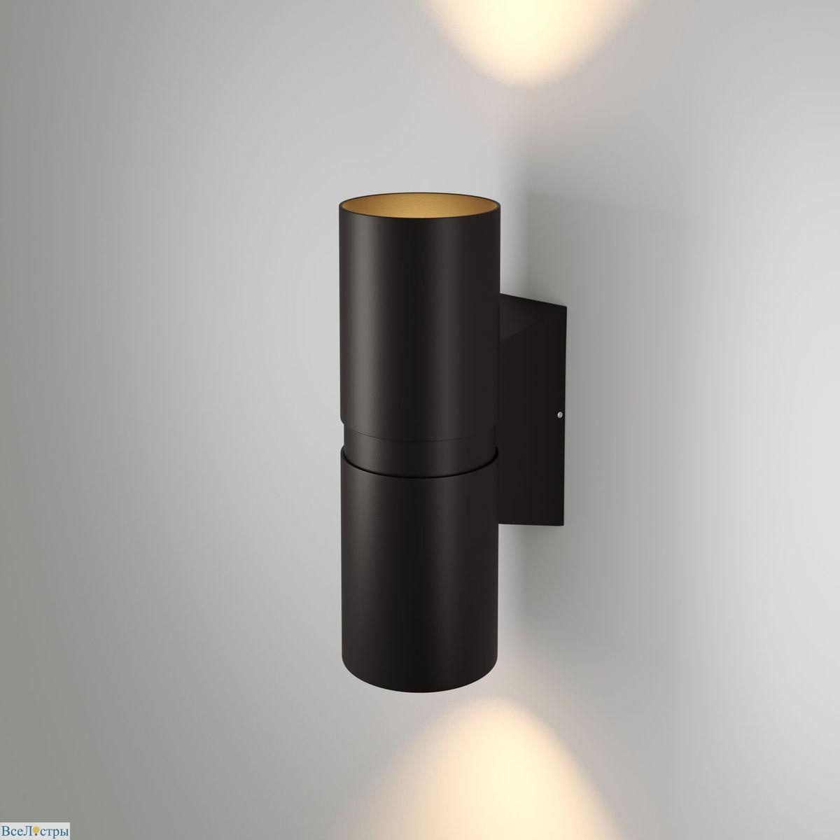 уличный настенный светодиодный светильник elektrostandard liberty 35124/u черный a060094