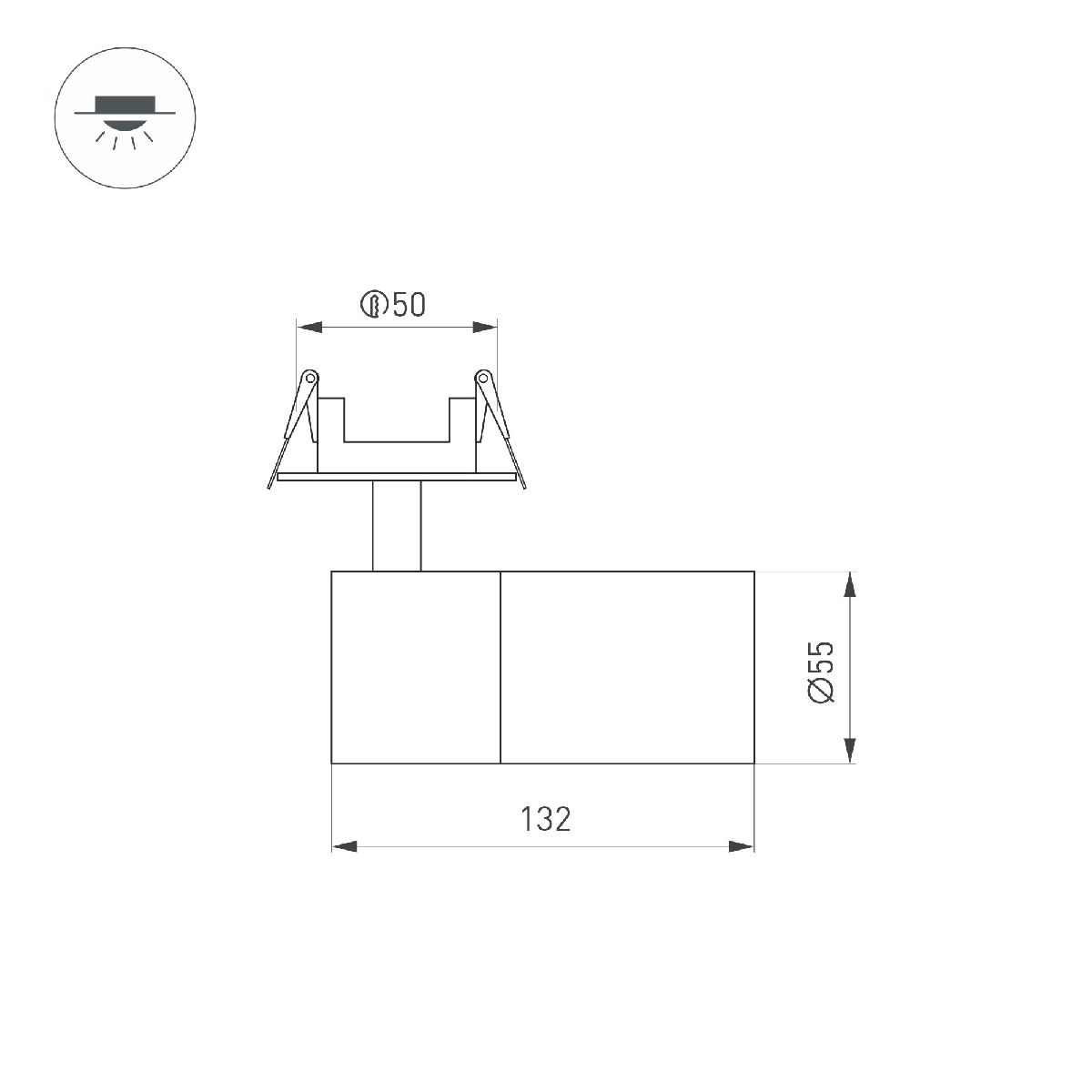 встраиваемый спот arlight lgd-artemis-built-flap-r55-12w warm3000 051796