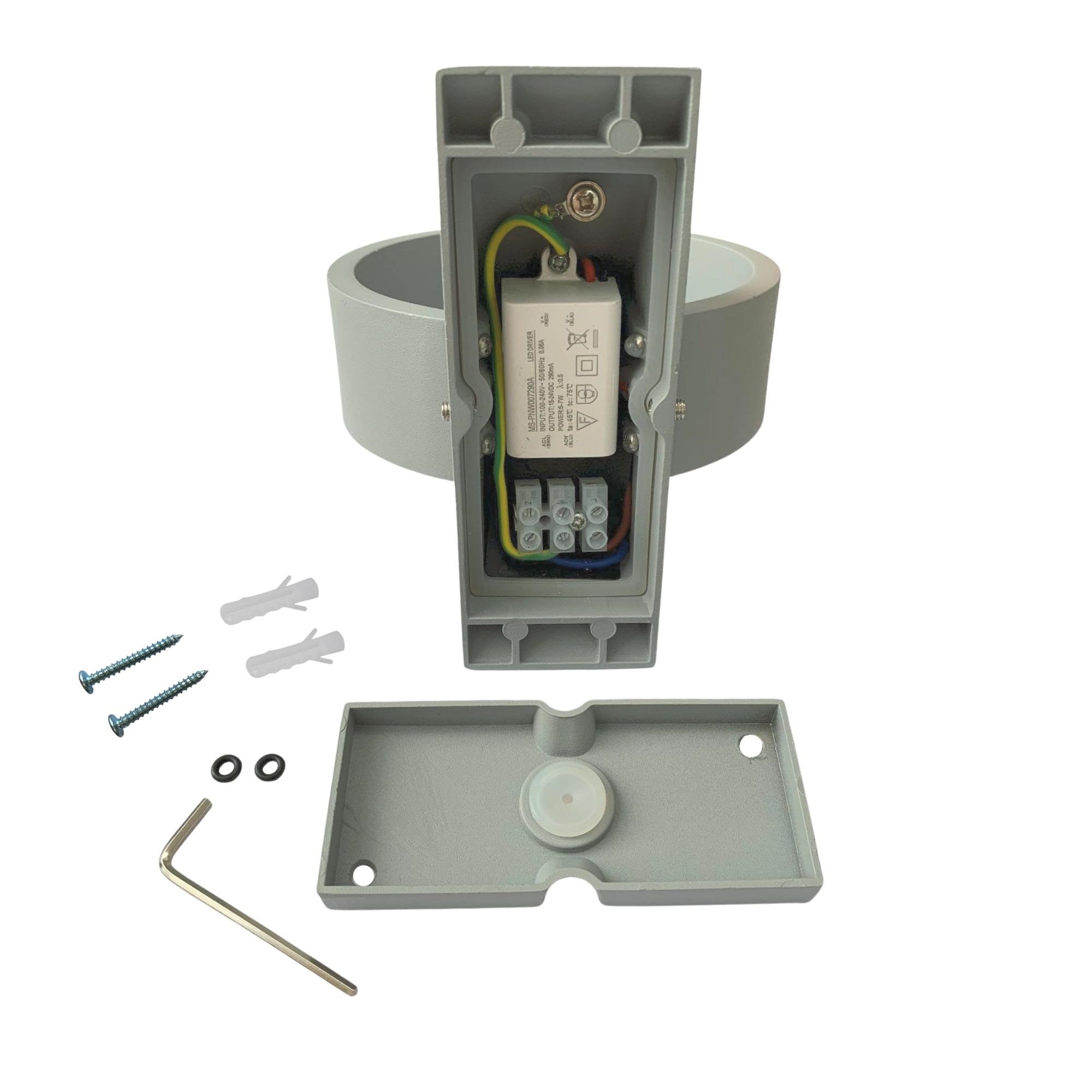 уличный настенный светильник uniel ulu-s34a-8w/4000k ip65 grey ul-00009350